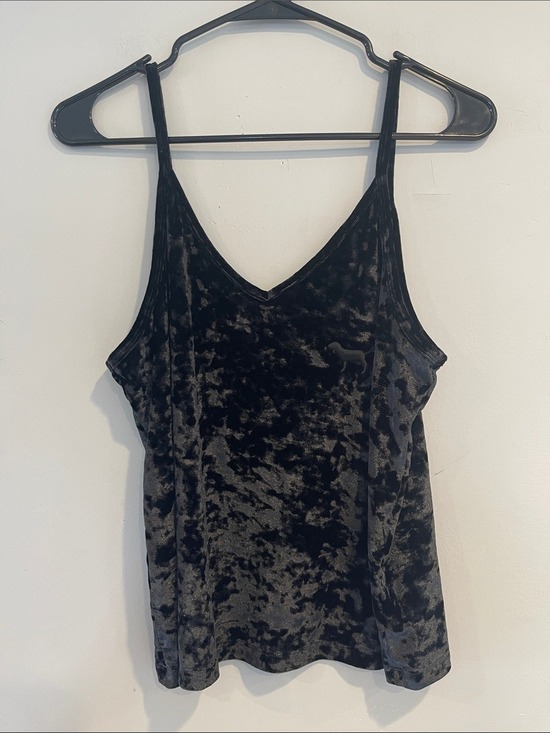 PINK Victoria's Secret Tops - Crushed Velvet V-Neck Cami Tank - Black by VS Pink size M